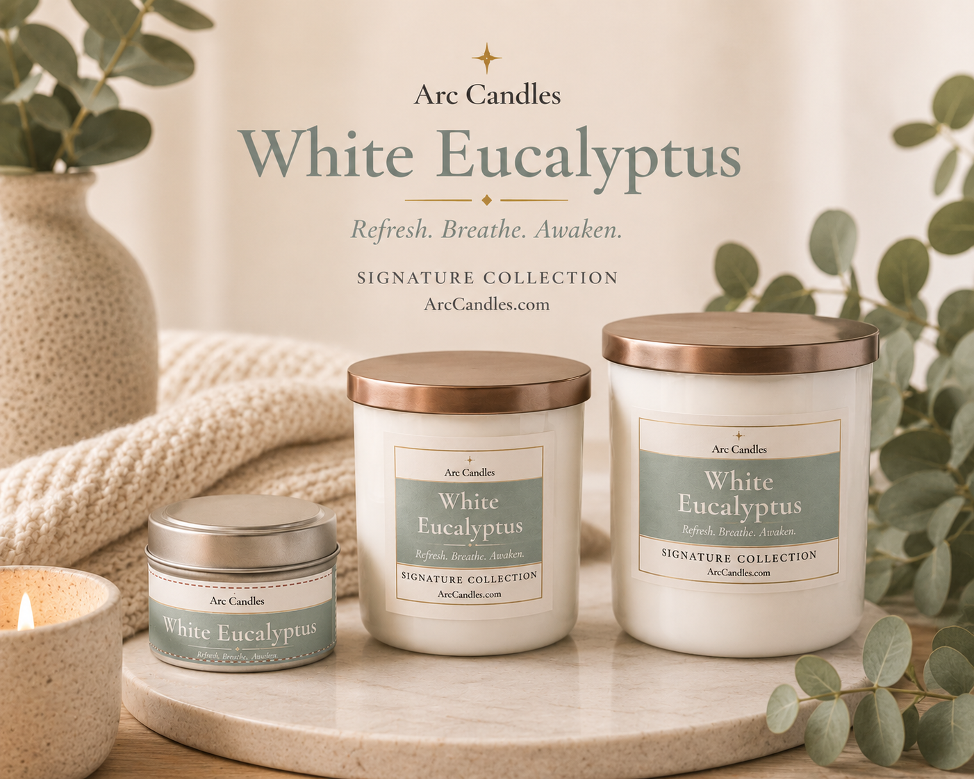 White Eucalyptus Scented Candle
